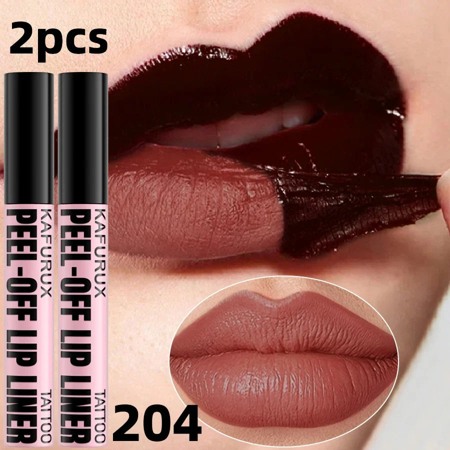 7 Colors Peel Off Lip Stain Reveal Long Lasting Waterproof Pink Lip Tint Transfer Proof Non-stick Cup Natural Makeup Lip Gloss