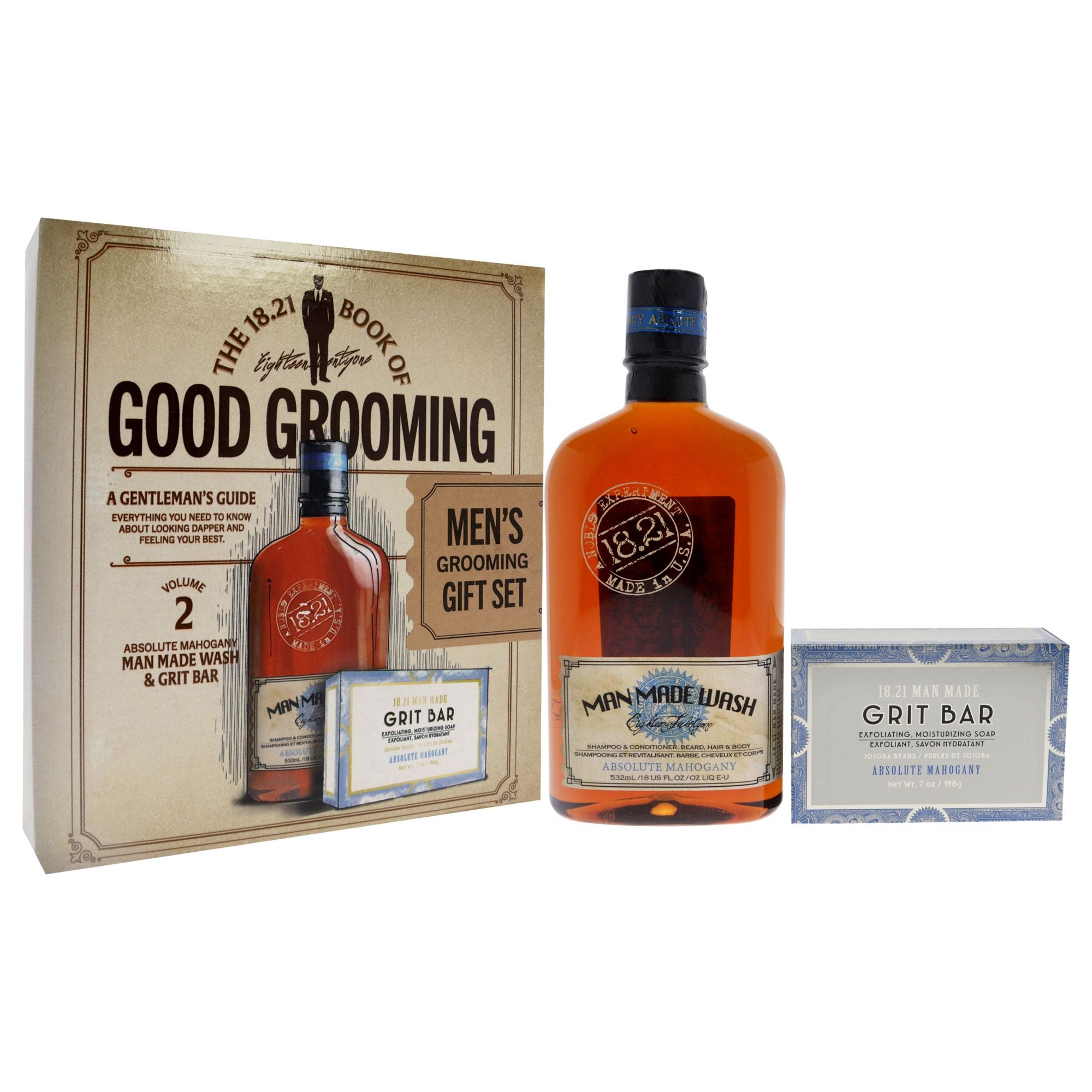 18.21 Man Made Book of Good Grooming Volume 2 Set – Absolute Mahogany