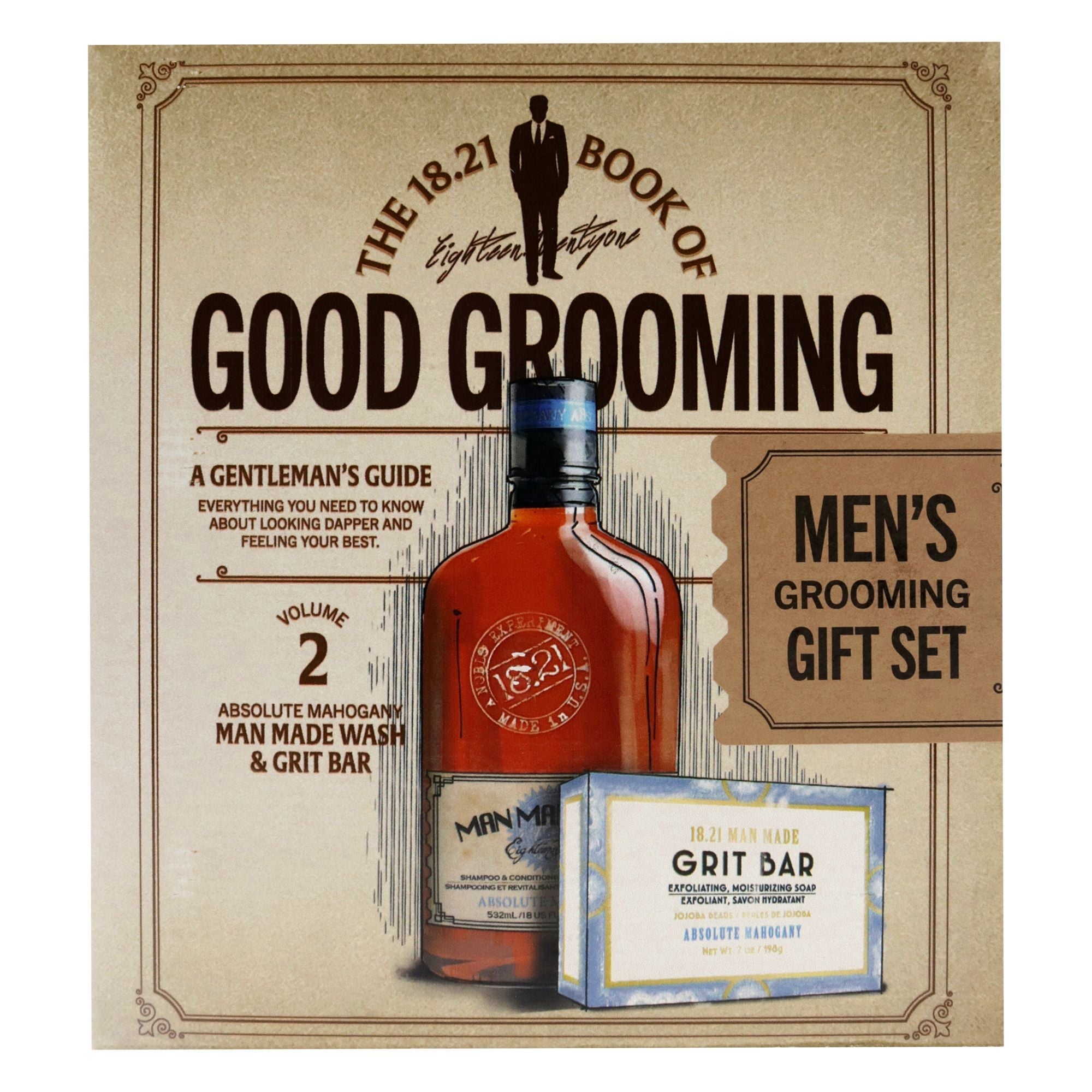 18.21 Man Made Book of Good Grooming Volume 2 Set – Absolute Mahogany