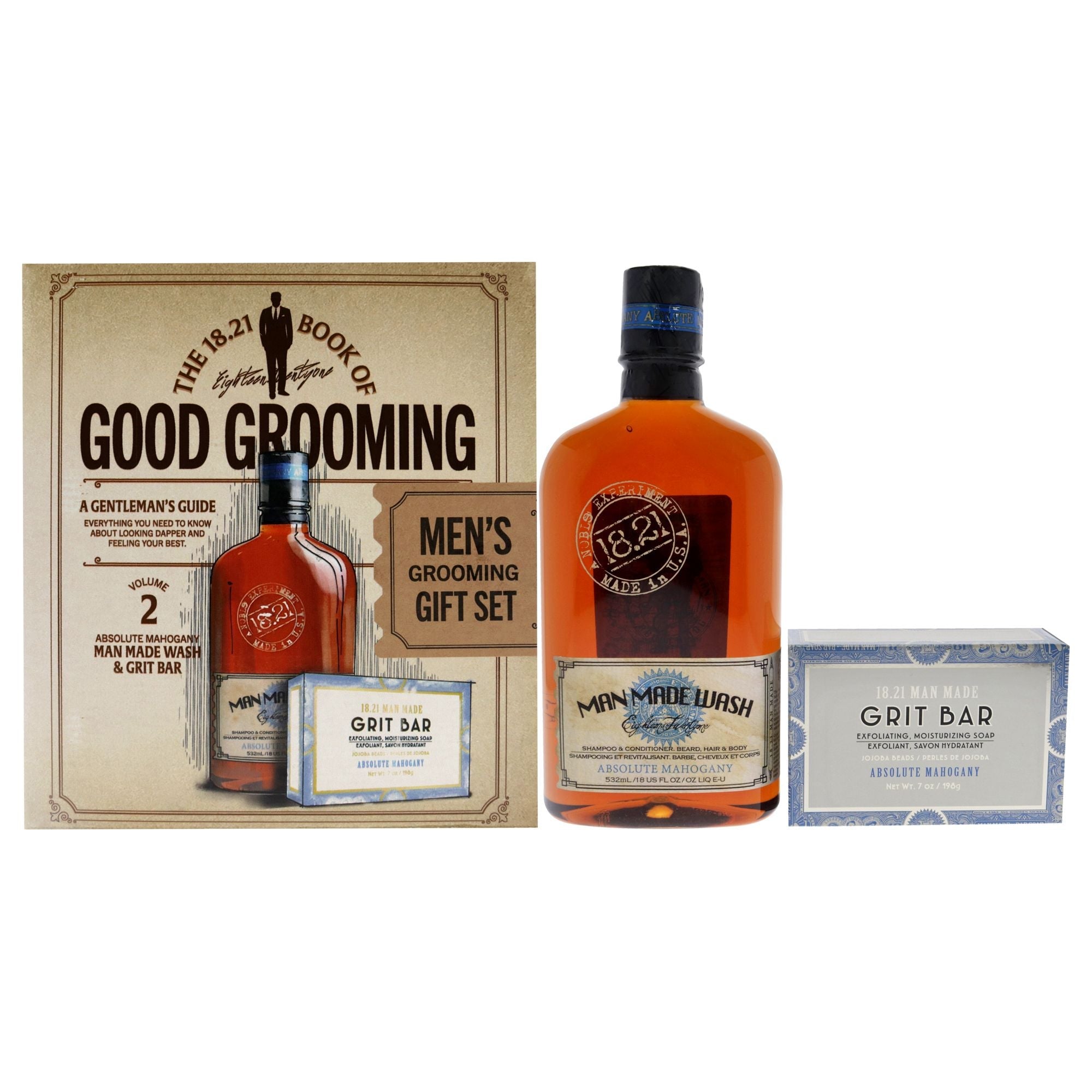 18.21 Man Made Book of Good Grooming Volume 2 Set – Absolute Mahogany
