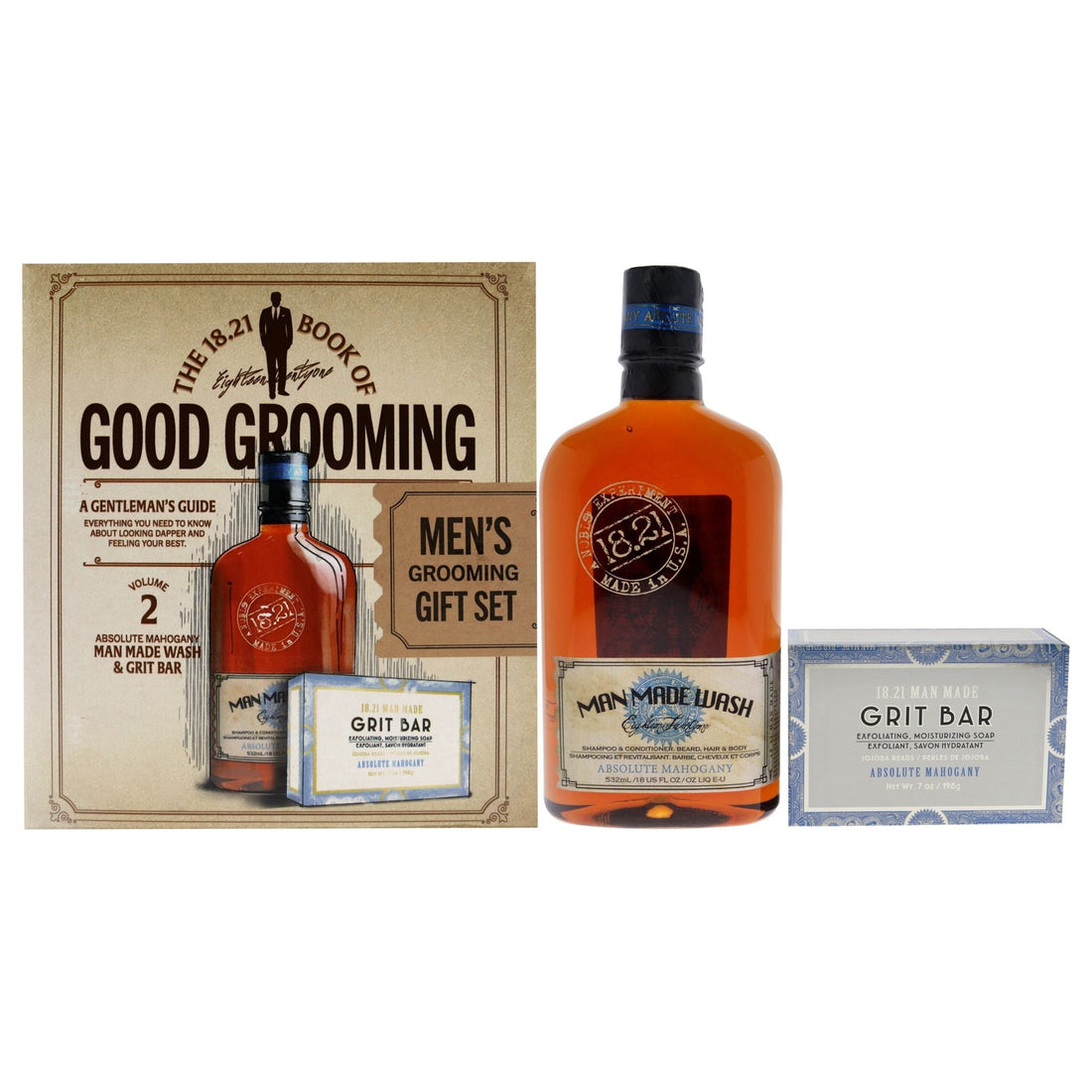 18.21 Man Made Book of Good Grooming Volume 2 Set – Absolute Mahogany